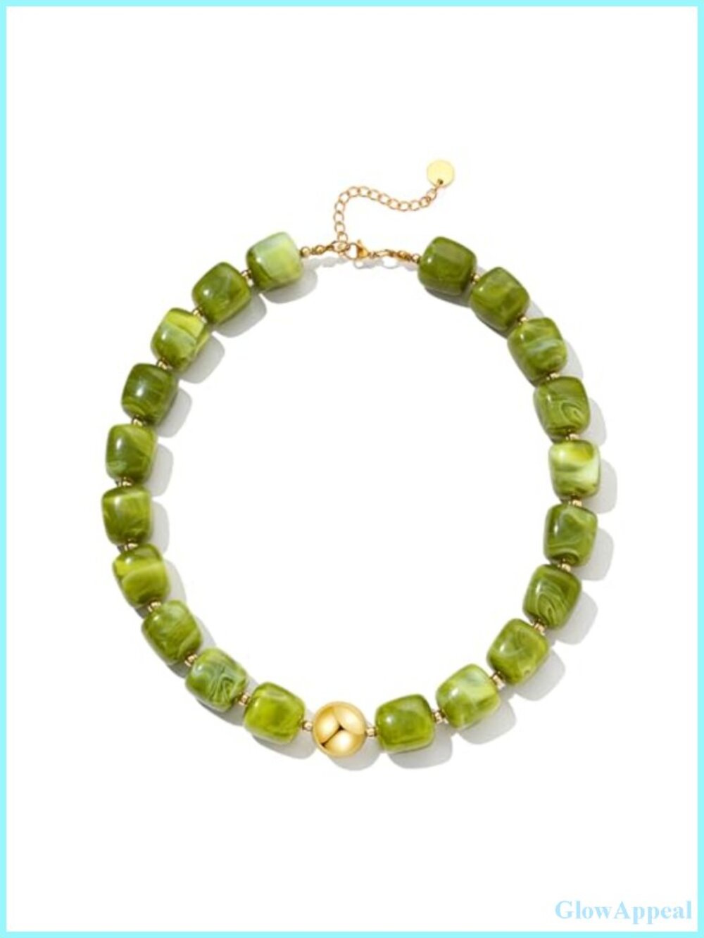 Handmade Chunky Beaded Necklace Boho Statement Choker 16-18" Resin